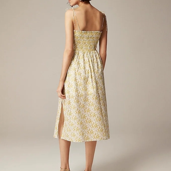 Yellow Ruched Midi Sundress - Picture 1 of 4